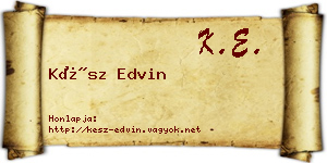 Kész Edvin névjegykártya